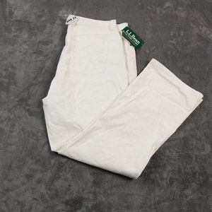 LL BEAN Jeans Womens 20 Reg White Stretch‎ BootCut Pants